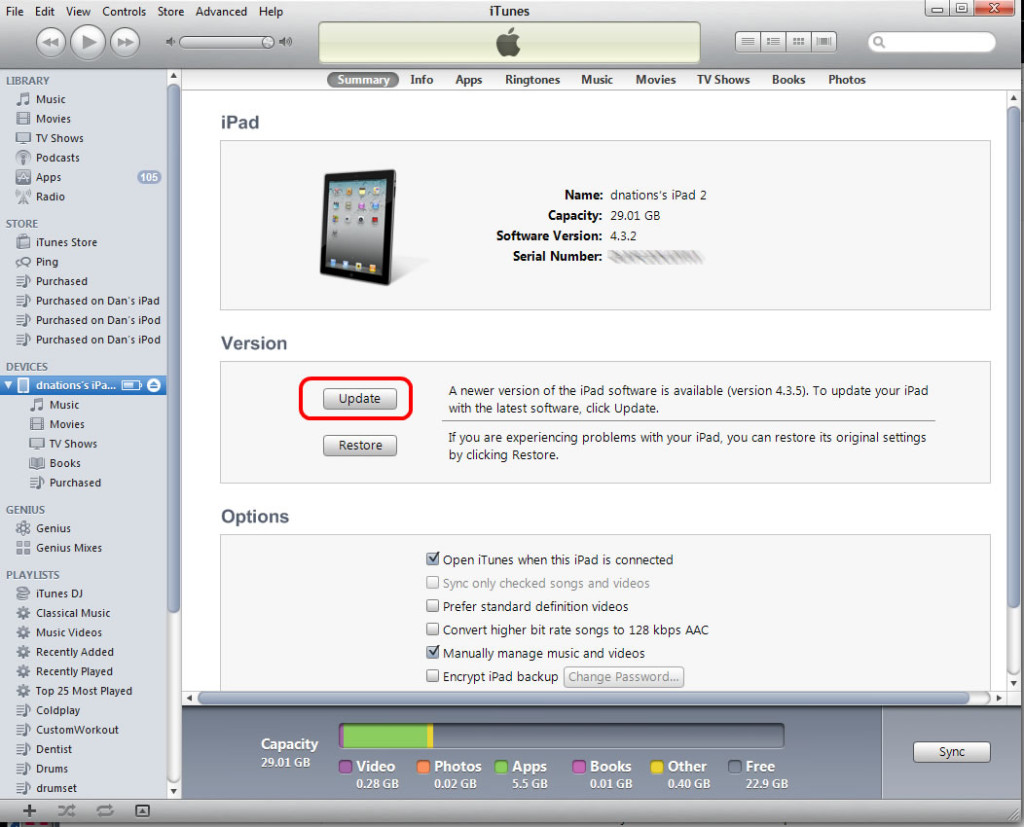 iOS Update via iTunes