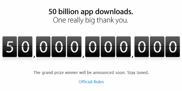 Apple app store hits 50 billion downloads