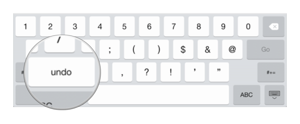 how to undo on iPad