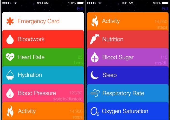 Apple Healthbook app