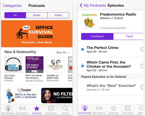 Podcasts application